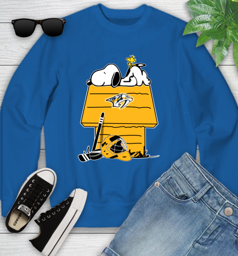 Nashville Predators NHL Hockey Snoopy Woodstock The Peanuts Movie Youth Sweatshirt 8