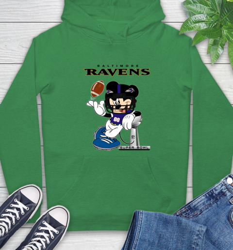 NFL Baltimore Ravens Mickey Mouse Disney Super Bowl Football T Shirt Hoodie 8