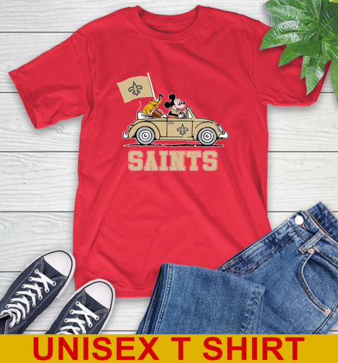 NFL Football New Orleans Saints Pluto Mickey Driving Disney Shirt T-Shirt 10