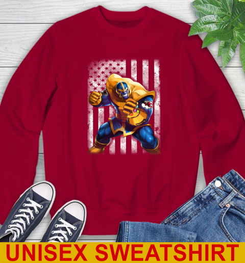 NFL Football Kansas City Chiefs Thanos Marvel American Flag Shirt Sweatshirt 9