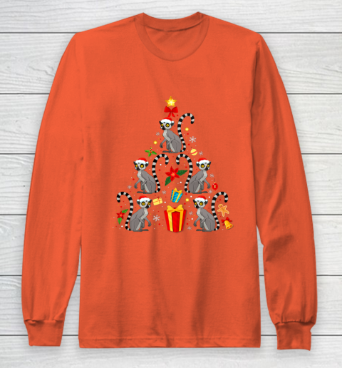 Lemur Christmas Ornament Tree Funny Gift Long Sleeve T-Shirt 3