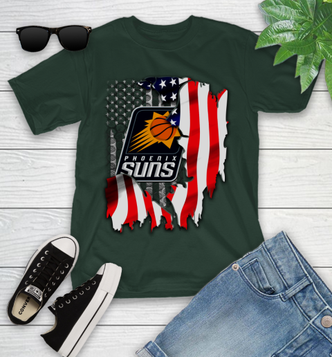 Phoenix Suns NBA Basketball American Flag Youth T-Shirt 5