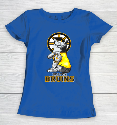 NHL My Cat Loves Boston Bruins Hockey Women's T-Shirt 8