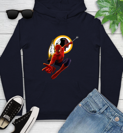 NFL Spider Man Avengers Endgame Football Washington Redskins Youth Hoodie 4