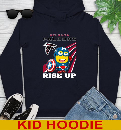 NFL Football Atlanta Falcons Captain America Marvel Avengers Minion Shirt Youth Hoodie 3