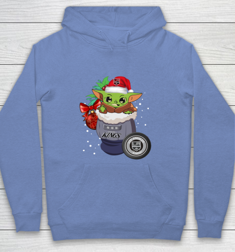 Los Angeles Kings Christmas Baby Yoda Star Wars Funny Happy NHL Youth Hoodie 10