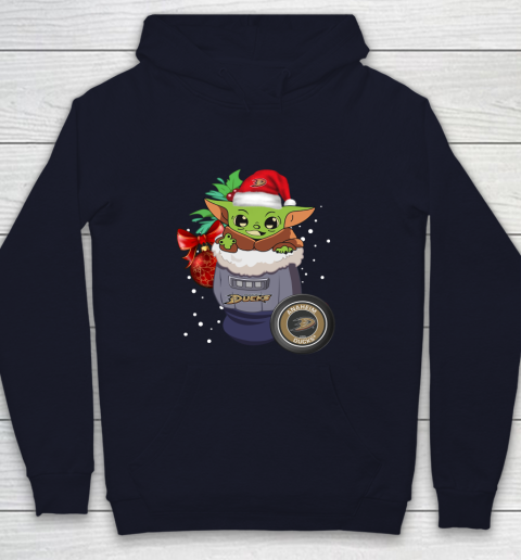 Anaheim Ducks Christmas Baby Yoda Star Wars Funny Happy NHL Youth Hoodie 3