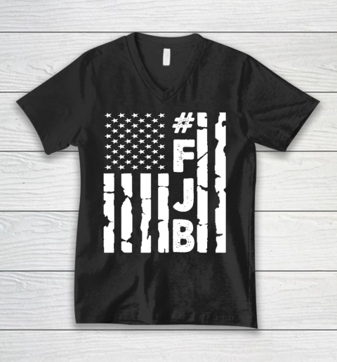 #FJB Pro America Distressed Flag Vintage Fuck Biden FJB V-Neck T-Shirt