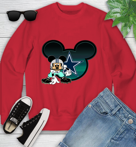 NFL Dallas Cowboys Mickey Mouse Disney Football T Shirt Youth Sweatshirt 9