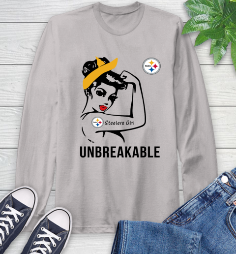 NFL Pittsburgh Steelers Girl Unbreakable Football Sports Long Sleeve T-Shirt 11