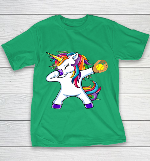 Dabbing Unicorn Softball T Shirt Funny Dab Gift Youth T-Shirt 5
