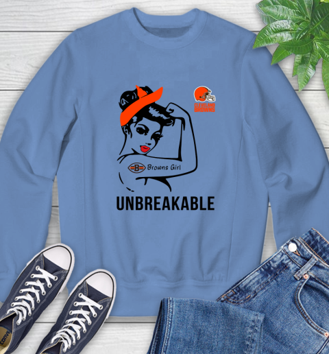 NFL Cleveland Browns Girl Unbreakable Football Sports Sweatshirt 8