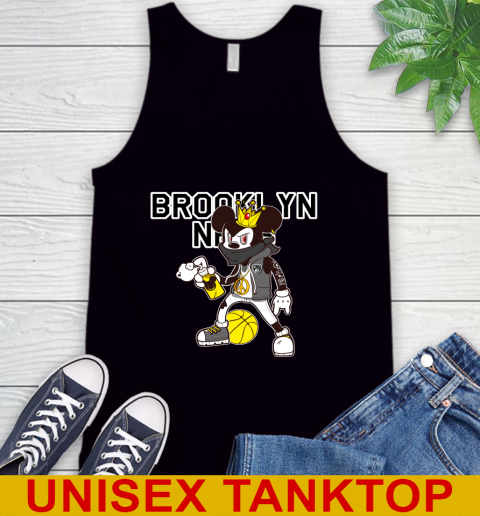 Brooklyn Nets NBA Basketball Mickey Peace Sign Sports Tank Top 2