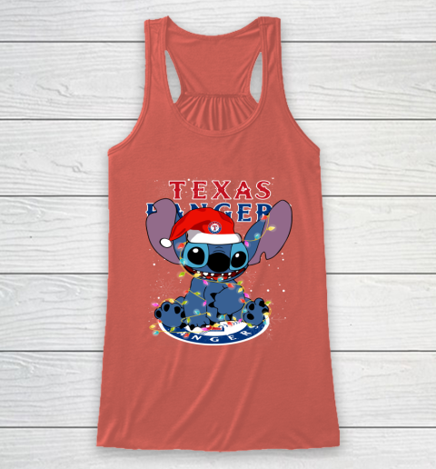 Texas Rangers MLB noel stitch Baseball Christmas Racerback Tank 2