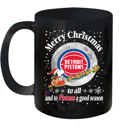 Detroit Pistons Merry Christmas To All And To Pistons A Good Season NBA Basketball Sports Ceramic Mug 11oz