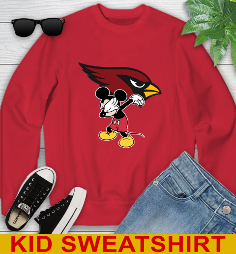 Arizona Cardinals NFL Football Dabbing Mickey Disney Sports Youth Sweatshirt 8