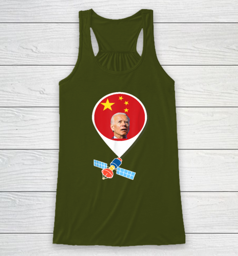 Chinese Spy Balloon Funny Surveillance Joe Biden China Flag Racerback Tank 2