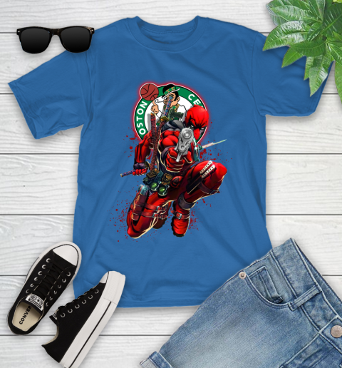 NBA Deadpool Marvel Comics Sports Basketball Boston Celtics Youth T-Shirt 9