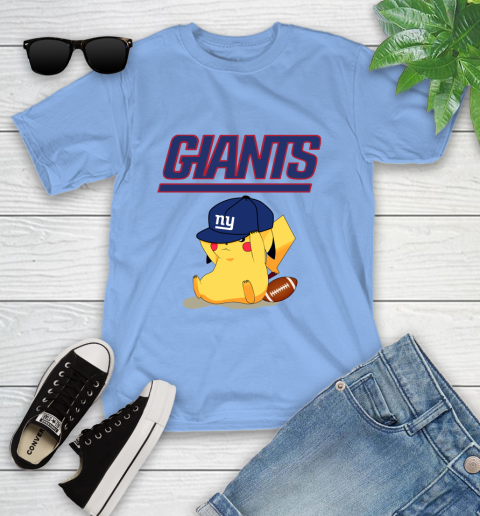 NFL Pikachu Football Sports New York Giants Youth T-Shirt 11
