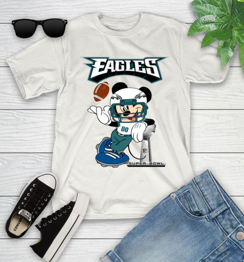 NFL Philadelphia Eagles Mickey Mouse Disney Super Bowl Football T Shirt Youth T-Shirt