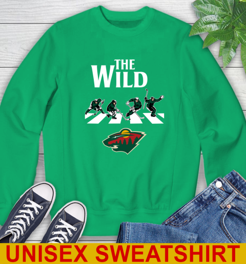 NHL Hockey Minnesota Wild The Beatles Rock Band Shirt Sweatshirt 8