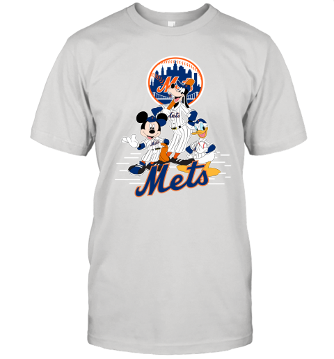 New York Mets Mickey Donald And Goofy Baseball Unisex Jersey Tee
