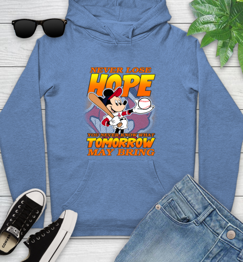 Cleveland Indians MLB Baseball Mickey Disney Never Lose Hope Youth Hoodie 13