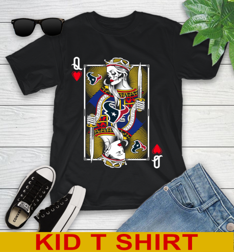 NFL Football Houston Texans The Queen Of Hearts Card Shirt Youth T-Shirt