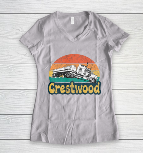 Crestwood Kentucky KY Tourism Semi Stuck on Railroad Tracks Women's V-Neck T-Shirt