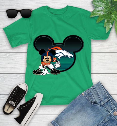 NFL Denver Broncos Mickey Mouse Disney Football T Shirt Youth T-Shirt 6