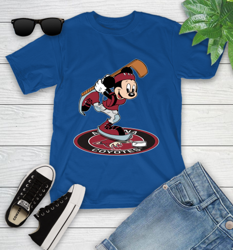 NHL Hockey Arizona Coyotes Cheerful Mickey Disney Shirt Youth T-Shirt 9