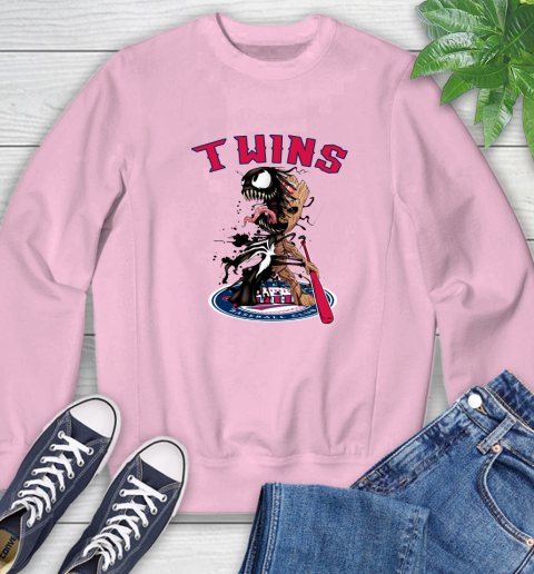MLB Minnesota Twins Baseball Venom Groot Guardians Of The Galaxy Sweatshirt 9