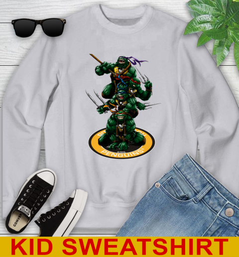 NHL Hockey Pittsburgh Penguins Teenage Mutant Ninja Turtles Shirt Youth Sweatshirt 5 NHL Hockey Pittsburgh Penguins Teenage Mutant Ninja Turtles Shirt Youth Sweatshirt - Image 5