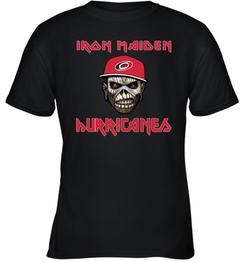 NHL Carolina Hurricanes Iron Maiden Rock Band Music Hockey Sports Youth T-Shirt