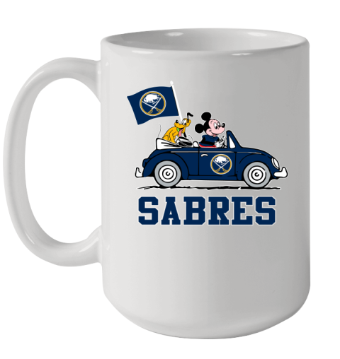 NHL Hockey Buffalo Sabres Pluto Mickey Driving Disney Shirt Ceramic Mug 15oz