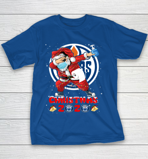 Edmonton Oilers Funny Santa Claus Dabbing Christmas 2020 NHL Youth T-Shirt 6