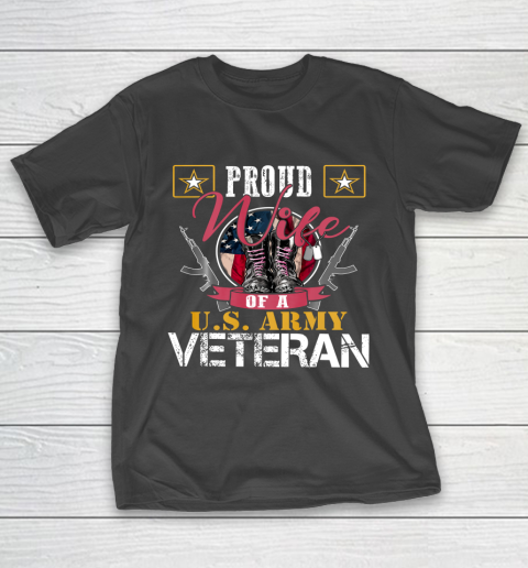 Veteran Shirt Vintage Proud Wife Of A U S Army Veteran T-Shirt