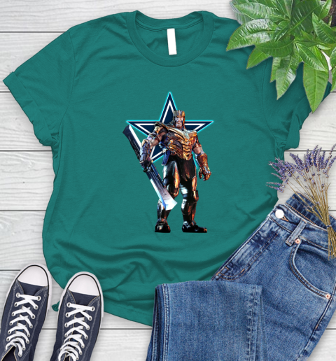 NFL Thanos Gauntlet Avengers Endgame Football Dallas Cowboys Women's T-Shirt 12