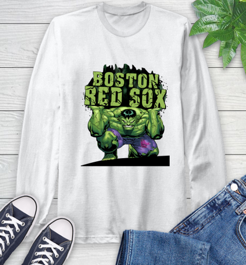Boston Red Sox MLB Baseball Incredible Hulk Marvel Avengers Sports Long Sleeve T-Shirt