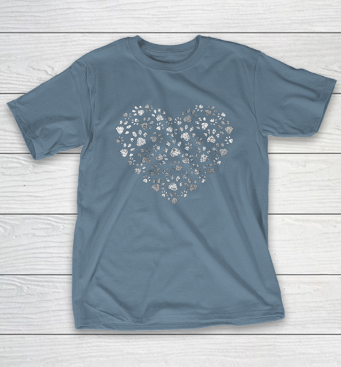 Dog Mom T Shirt Cool Paw Print Heart Women Men Dog Lovers T-Shirt 6