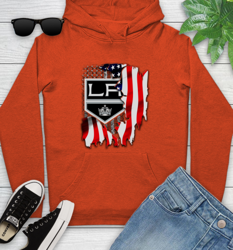 Los Angeles Kings NHL Hockey American Flag Youth Hoodie 4