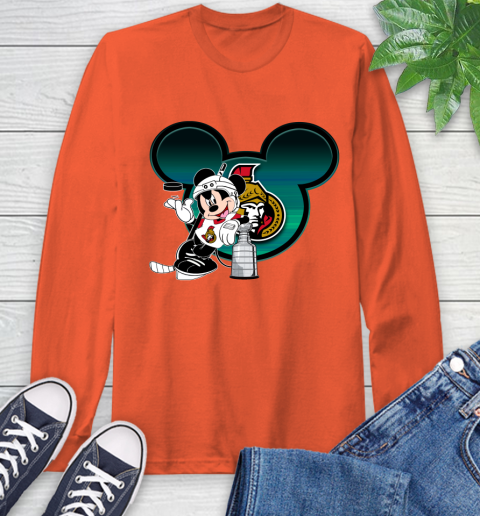 NHL Ottawa Senators Stanley Cup Mickey Mouse Disney Hockey T Shirt Long Sleeve T-Shirt 5