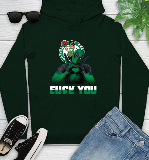 NBA Boston Celtics Deadpool Love You Fuck You Basketball Sports Youth Hoodie 14