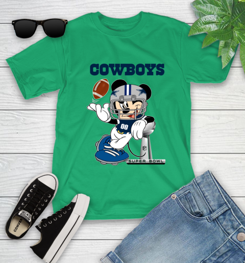 NFL Dallas Cowboys Mickey Mouse Disney Super Bowl Football T Shirt Youth T-Shirt 6