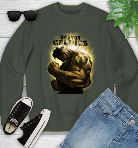 Boston Celtics NBA Basketball Hulk Marvel Avengers Sports Youth Sweatshirt 9