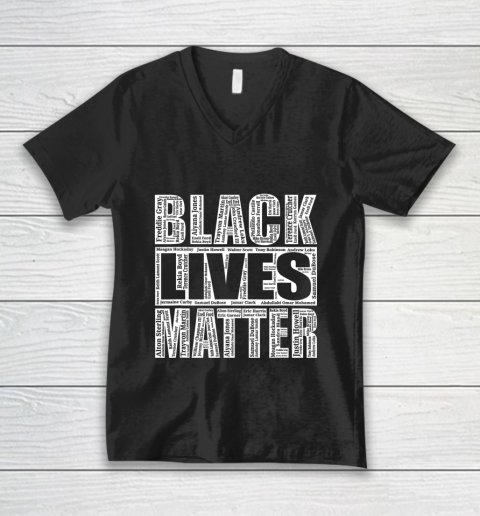 Black Lives Matter T Shirt With Names Of Victims BLM V-Neck T-Shirt