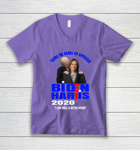 Anti Joe Biden Kamala Harris Hands On Can Smell The Future V-Neck T-Shirt 8