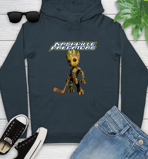 Nashville Predators NHL Hockey Groot Marvel Guardians Of The Galaxy Youth Hoodie 8