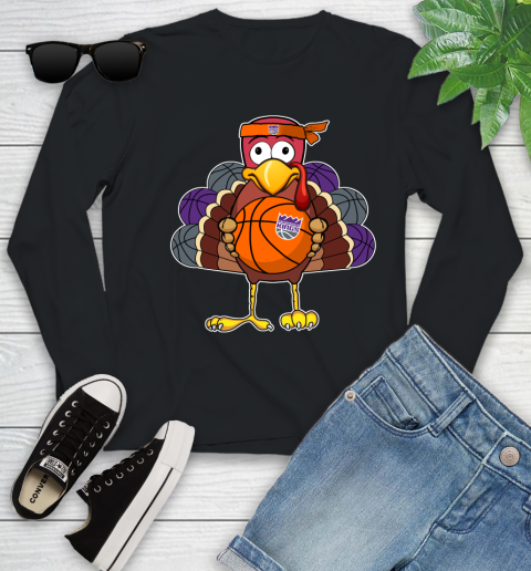Sacramento Kings Turkey thanksgiving day Youth Long Sleeve 2