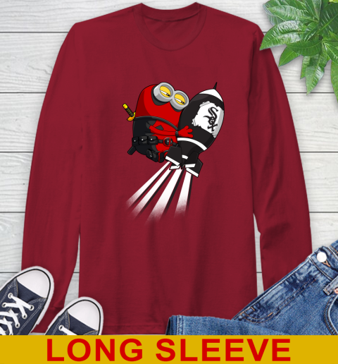 MLB Baseball Chicago White Sox Deadpool Minion Marvel Shirt Long Sleeve T-Shirt 9
